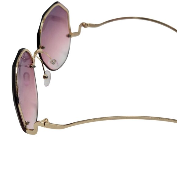 Large Frame Sunglasses Pink Purple Fade Streetwear Preppy Hippy Love Cute Chunky - Picture 3 of 16